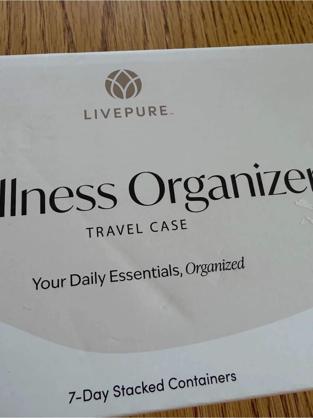 LivePure Wellness Organizer Travel Case - Cream & White
